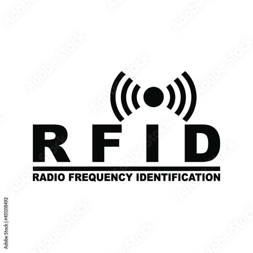 RFID tag icon. Radio Frequency Identification symbol. Isolated on a blank, editable and changeable background.