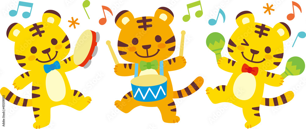 トラの音楽隊のイラスト Stock Vector Adobe Stock トラの音楽隊のイラスト Stock Vector Adobe Stock