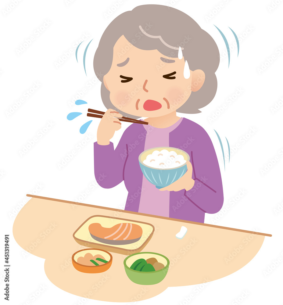 誤嚥 食事中にむせる高齢者 Stock イラスト Adobe Stock 誤嚥 食事中にむせる高齢者 Stock イラスト Adobe Stock