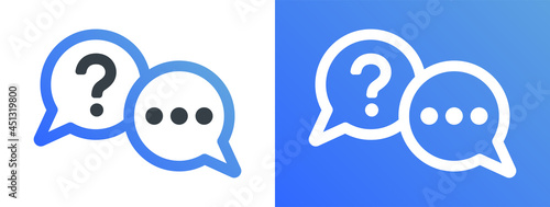 Question icon. Chat question icon. Help sign speech bubble.