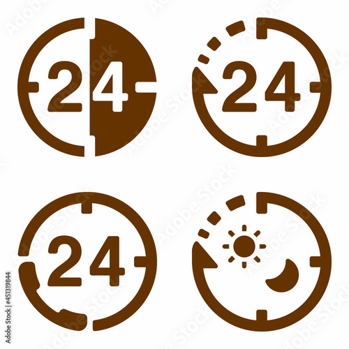 24時間のイメージ　アイコン4種セット