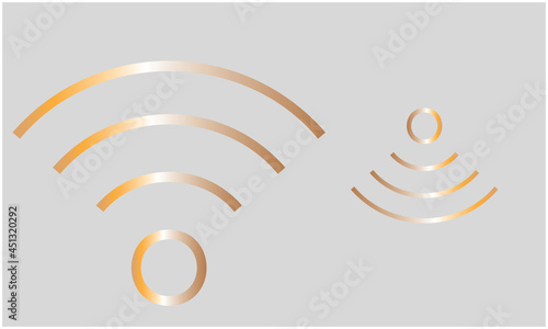 abstract golden wireless symbol on a background