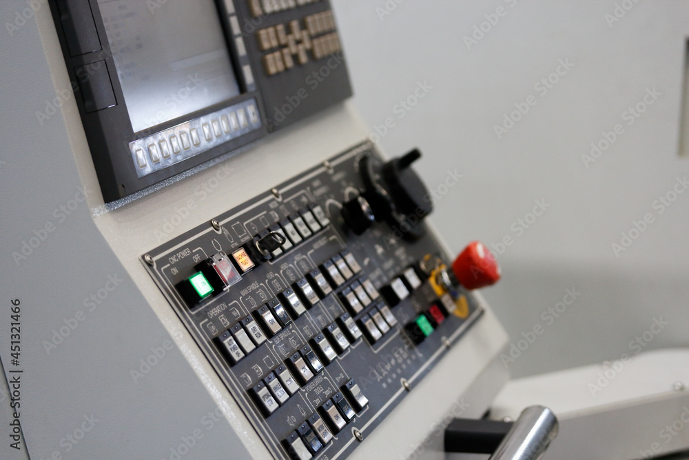 control console of metalworking CNC machine