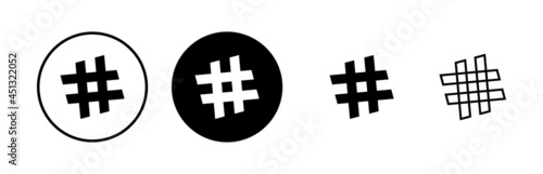 Hashtag icons set. black hashtag icon