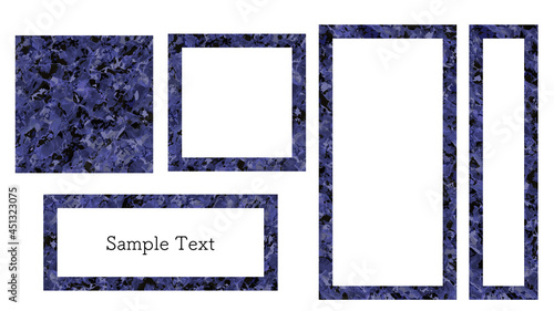 の模様の四角いフレーム素材セット