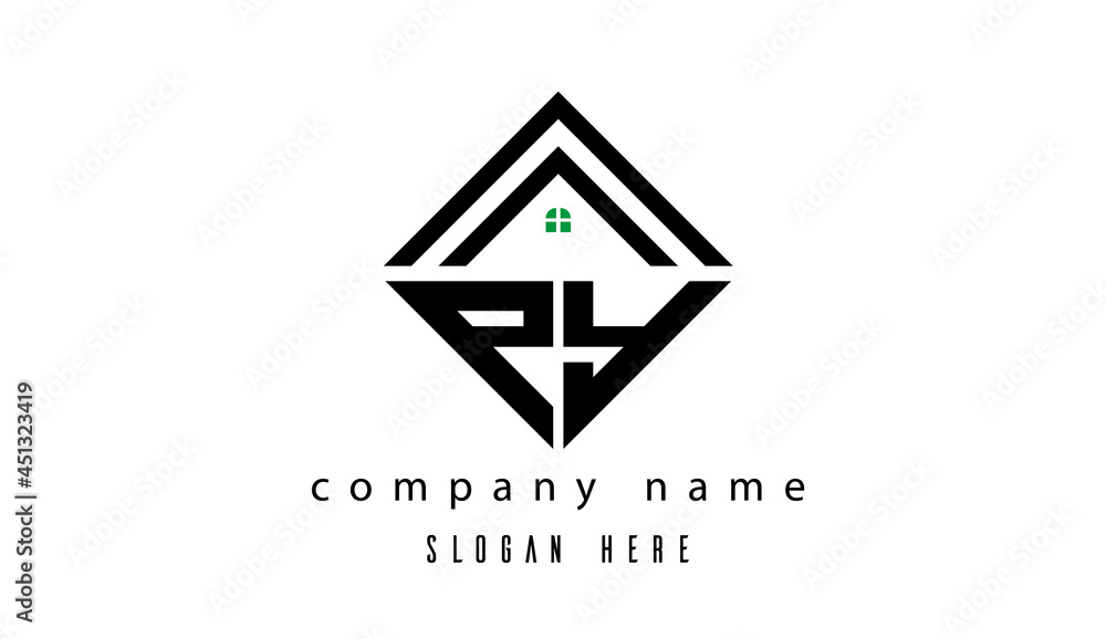 PY creative real estate latter logo PY creative real estate latter logo