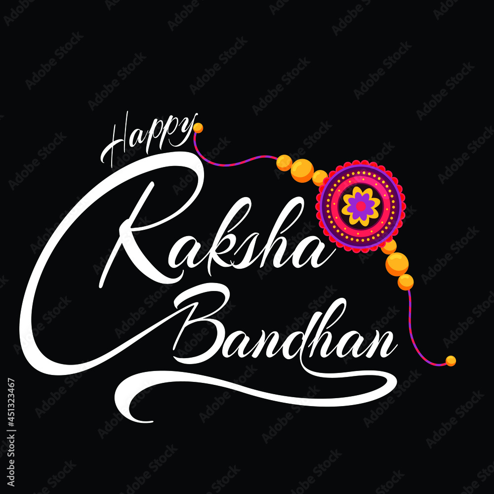 Happy Raksha Bandhan. Indian holiday. Vector typographic emblems, logo ...