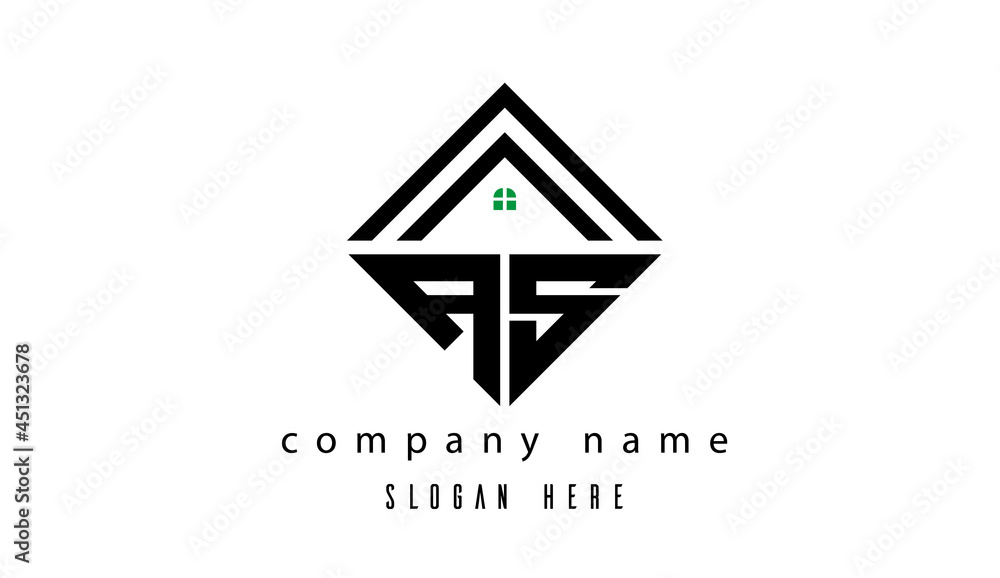 AS creative real estate latter logo AS creative real estate latter logo