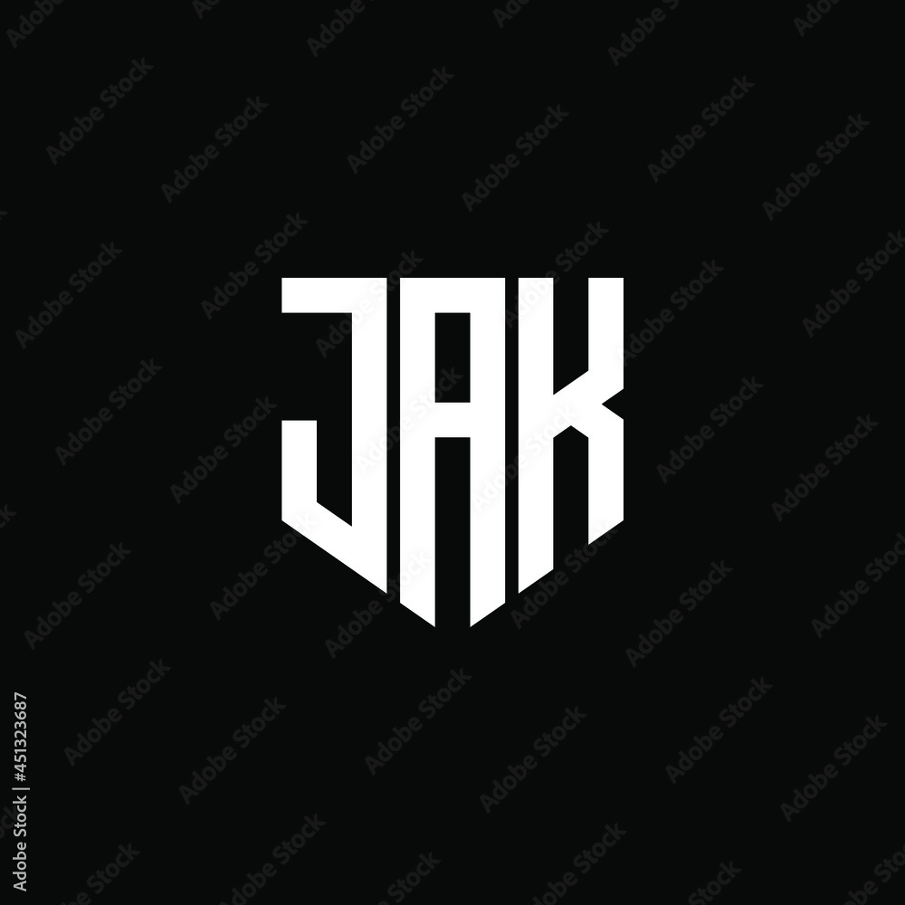 JAK letter logo design on black background. JAK creative initials letter logo concept. JAK letter design.  - obrazy, fototapety, plakaty 