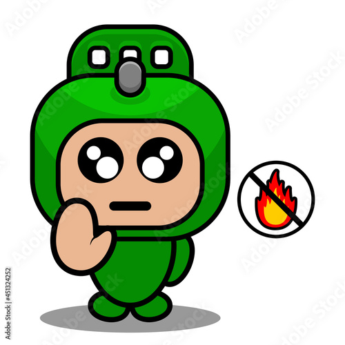 vector cartoon cute doodle rolling pin mascot costume character no fire