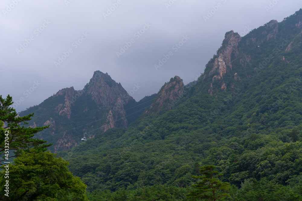 view of peak Seorak mountains at the Seorak-san National Park, Soraksan, South Korea