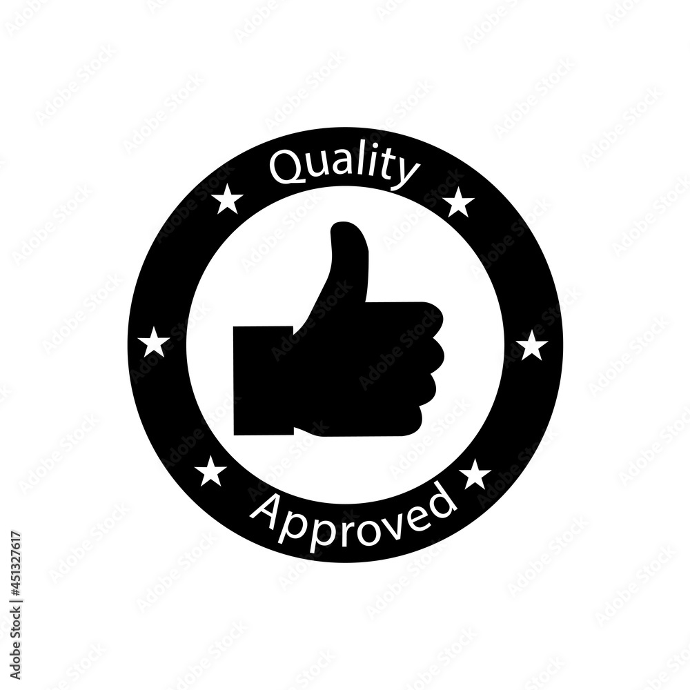 Approved or certified medal icon illustration flat style in trendy design Approved or certified medal icon illustration flat style in trendy design