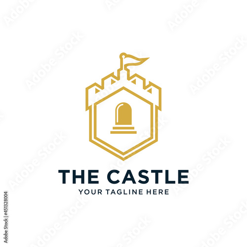 Castle logo design, palace logo, fortress logo, Vector Illustration