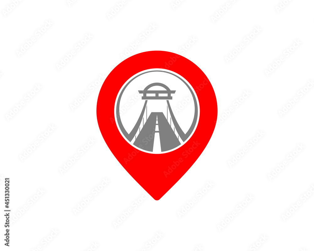 Bridge in the point location logo Bridge in the point location logo