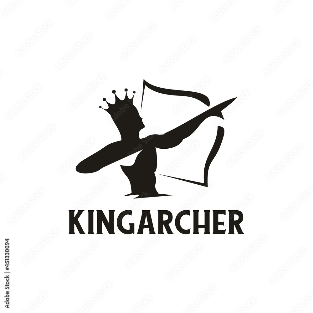 The King with the Bow, Myth of Muscles Greek Archery Warrior Logo Design