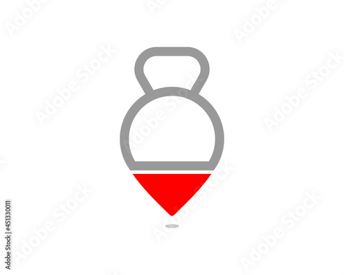 Combination gym kettle bell with point location logo