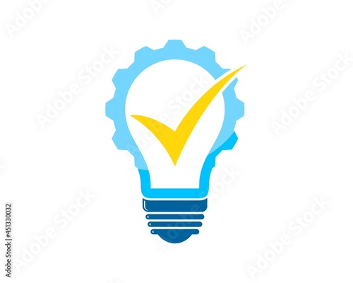 Bulb with mechanical gear and checked symbol inside