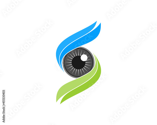 S Letter with eye in the middle