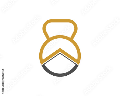 Combination spartan shield with gym kettle bell shape
