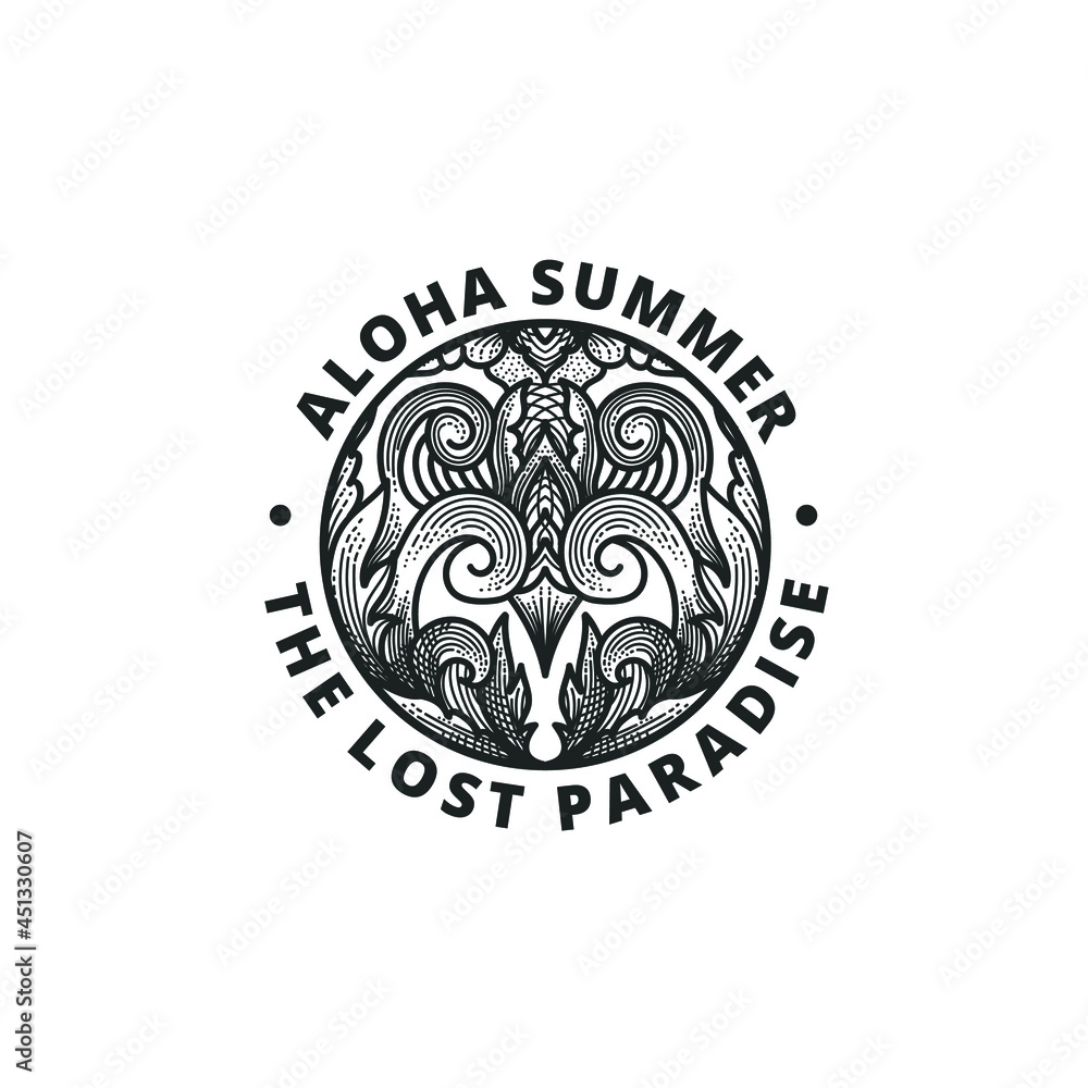 paradise island minimalist line art logo template vector illustration design. paradise island minimalist line art logo template vector illustration design.