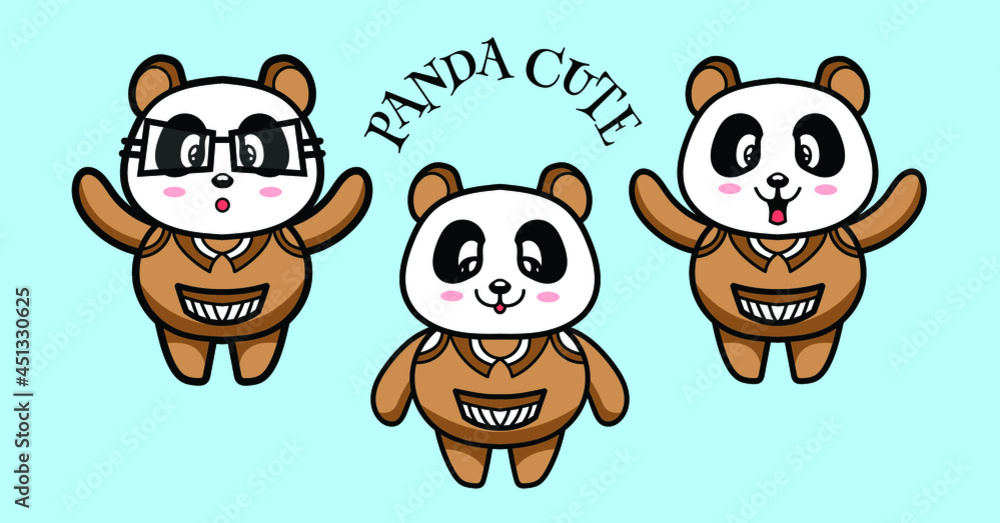 Fototapeta premium 263. Cute Panda bear illustration