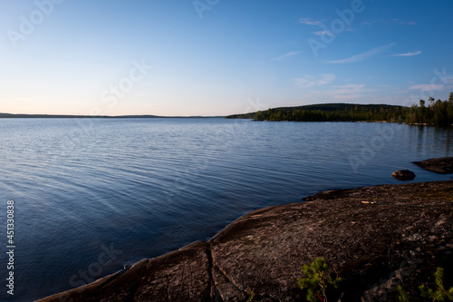 Karelian fishing on boat