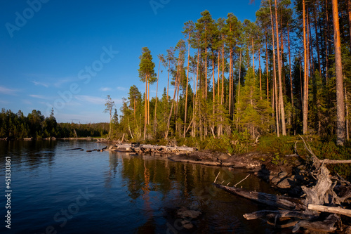 Karelian fishing on boat
