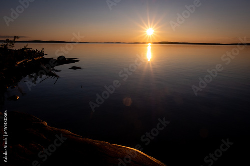 Karelian fishing on boat
