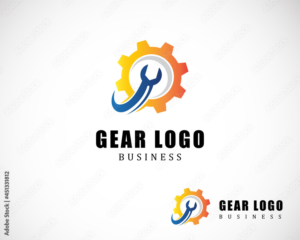 gear logo creative service design concept color modern icon gear logo creative service design concept color modern icon