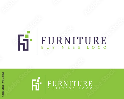 furniture logo creative sign symbol tech store brand line design emblem