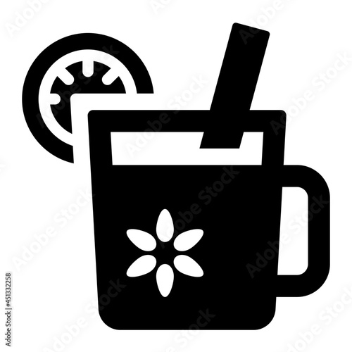 Mulled Wine Drink Glyph Icon Vector