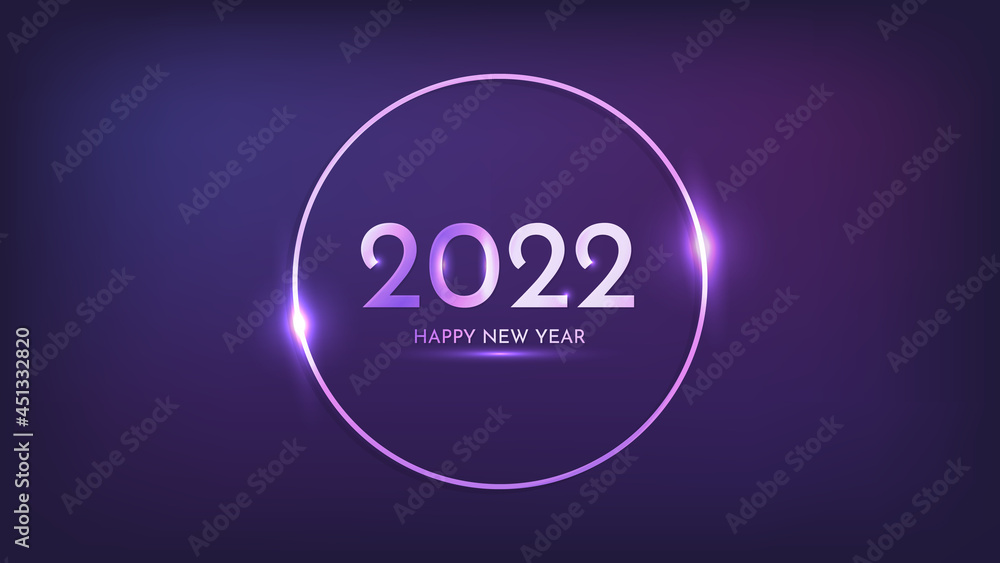 2022 Happy New Year neon background 2022 Happy New Year neon background