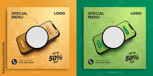 Special menu social media banner template