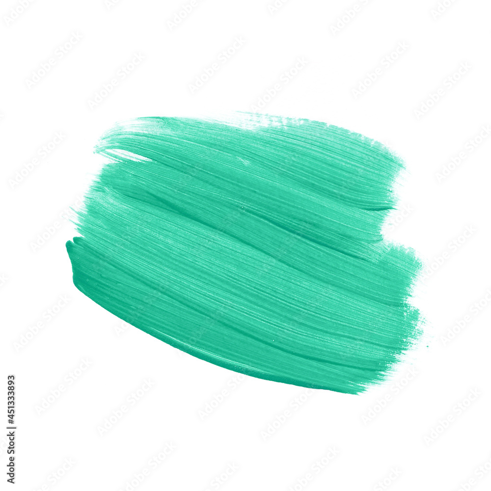 Mint brush paint stroke isolated on white background. Perfect design for headline, logo and sale banner.