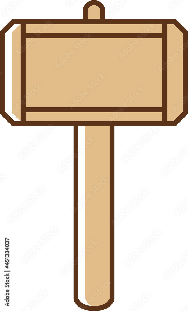 Fototapeta premium Illustration of a hammer with a wooden handle