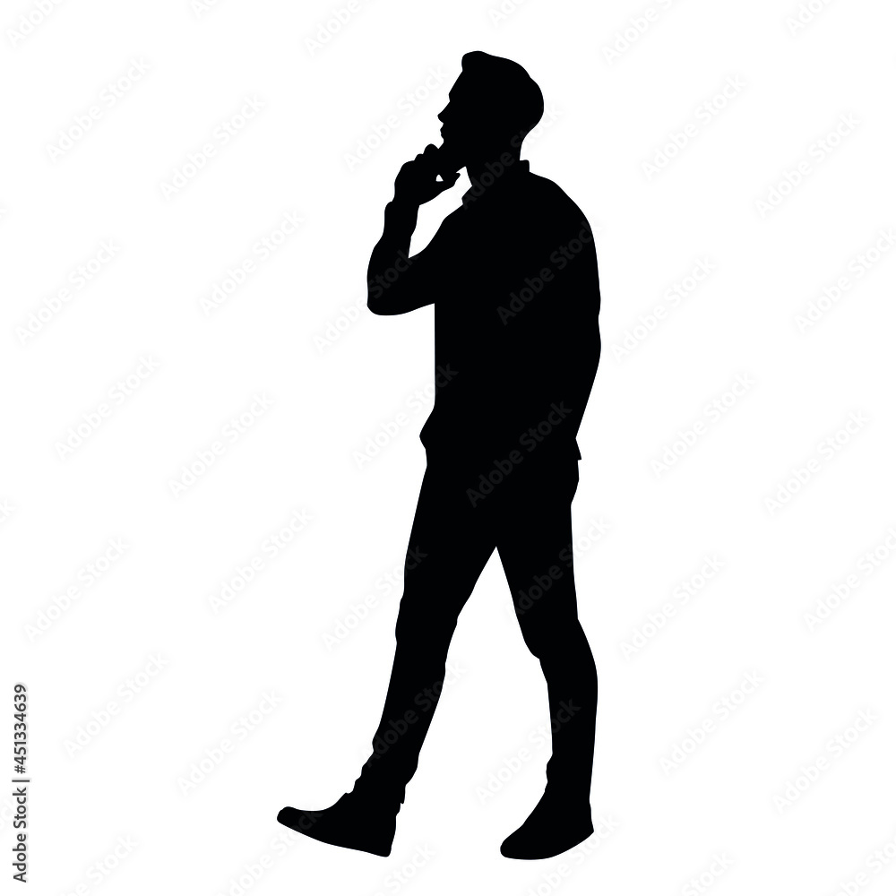 Silhouette of a Man Using The Phone Silhouette of a Man Using The Phone