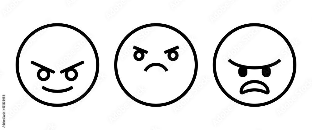 Mad angry icon button, vector, sign, symbol, logo, illustration, editable stroke, flat design style isolated on white Mad angry icon button, vector, sign, symbol, logo, illustration, editable stroke, flat design style isolated on white