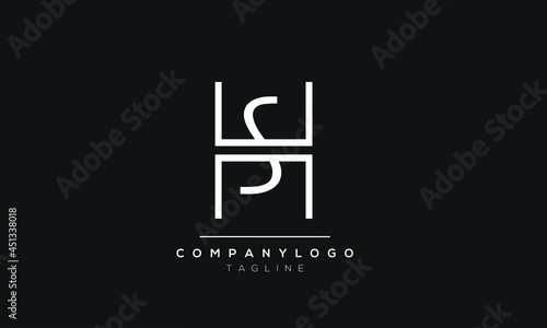 Abstract Letter Initial SH HS S Vector Logo Design Template