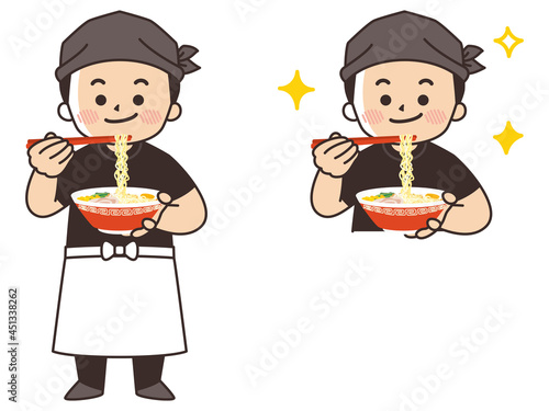 ラーメン屋の男性店員