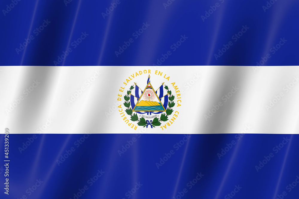 El Salvador flag,3d flag, flag, 3d render,8k El Salvador flag,3d flag, flag, 3d render,8k