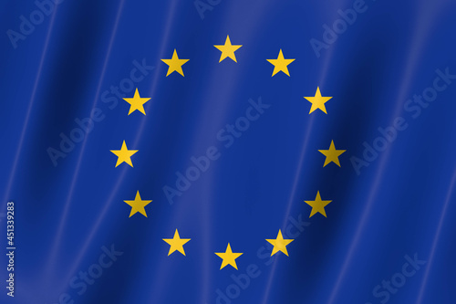 European Union flag,3d flag, flag, 3d render,8k