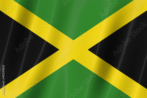 jamaica flag, 3d flag, flag, 3d render,8k