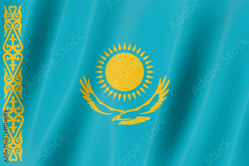 kazakhstan flag, 3d flag, flag, 3d render,8k