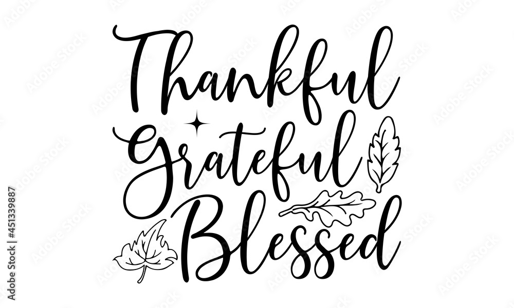 Plakat Thankful grateful blessed SVG, fall svg, happy fall svg, fall ...