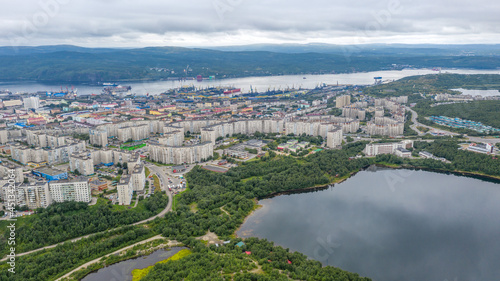 Murmansk - aerial panorama of the city and views