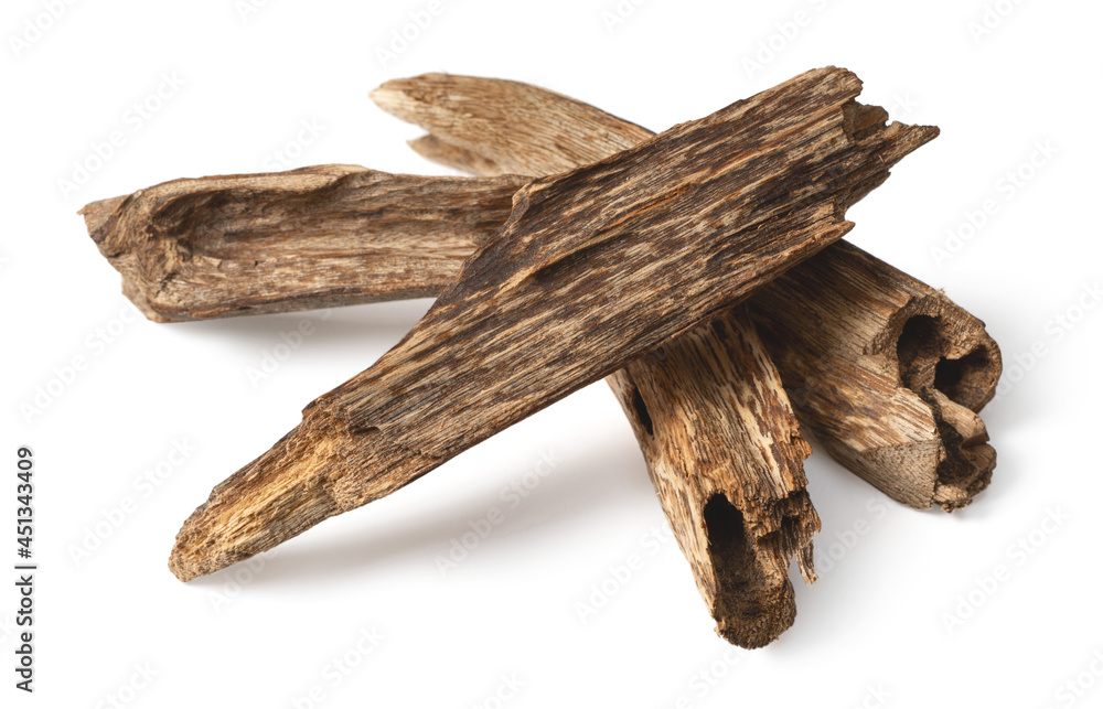 Agarwood isolated on white background Agarwood isolated on white background
