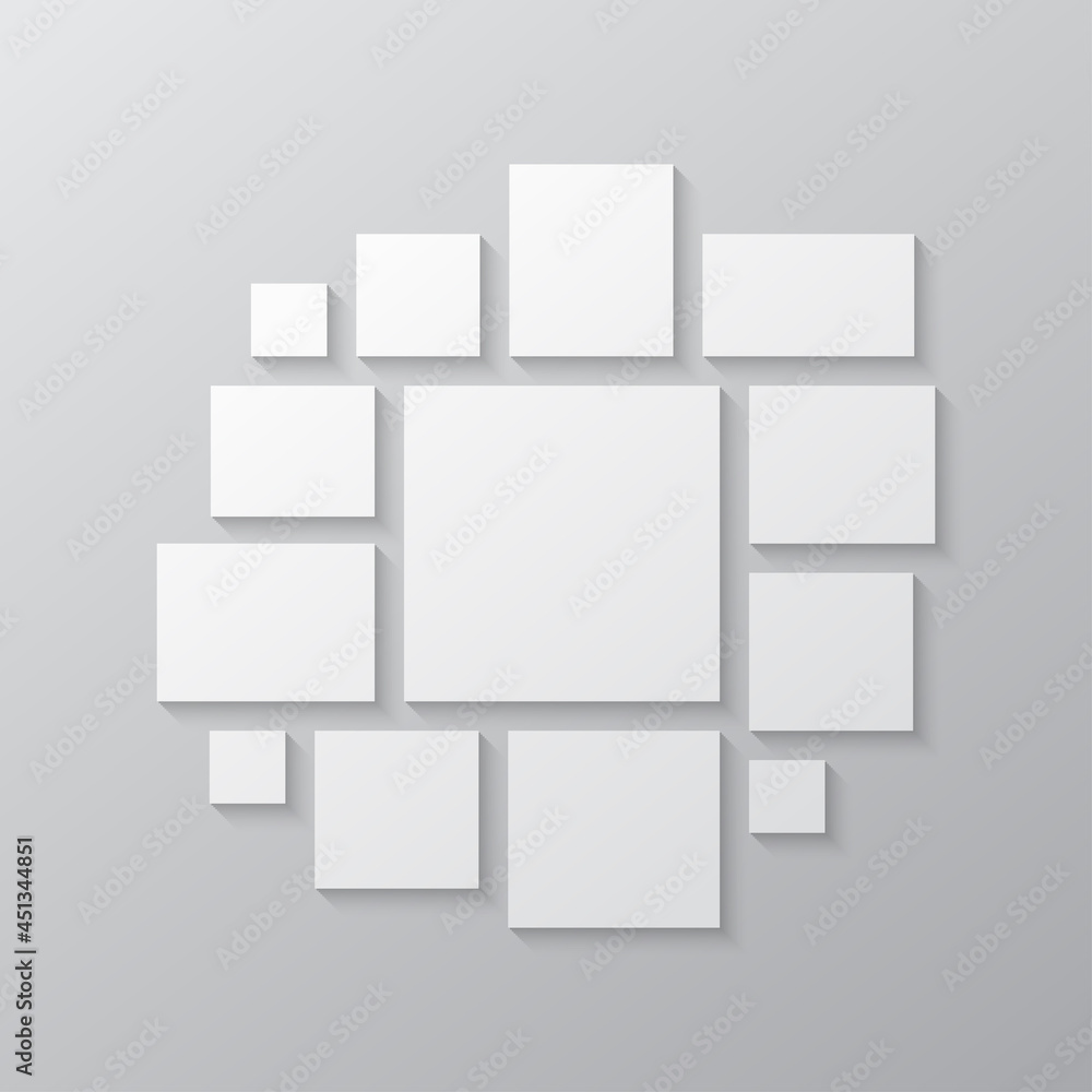 Template collage of thirteen frames, images, photo Template collage of thirteen frames, images, photo