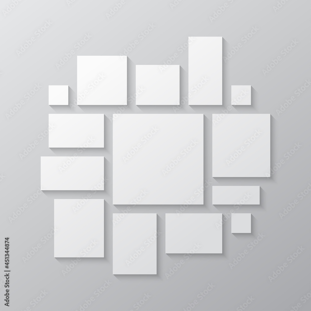 Template collage of fourteen frames, images, photo Template collage of fourteen frames, images, photo