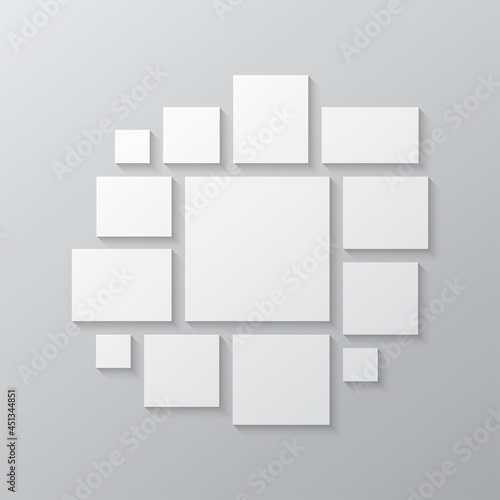 Template collage of thirteen frames, images, photo