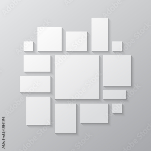 Template collage of fourteen frames, images, photo